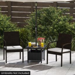 Costway Outdoor Side Table Patio Umbrella Table Base Stand w/ 2 Sand Bags in Black - thumbnail 6