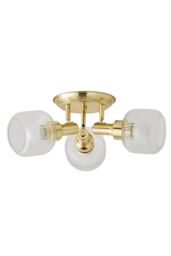 ValueLights Calpe 3 Way Glass Shade Adjustable Spotlight Ceiling Light with Bulbs in Gold - thumbnail 6