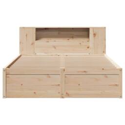 Berkfield Home Beautiful Bed Frame without Mattress 135x190 cm Double Solid Wood Pine in Light Brown - thumbnail 4