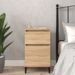 Berkfield Home Bedside Cabinet Sonoma Oak 40x35x70 cm in Brown - Size: 40 x 35 x 70 cm - thumbnail 1