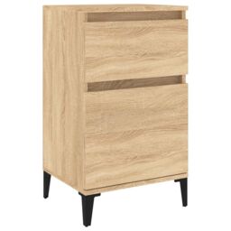 Berkfield Home Bedside Cabinet Sonoma Oak 40x35x70 cm in Brown - Size: 40 x 35 x 70 cm - thumbnail 2