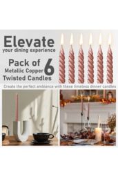Deco Express 6 Hours Twisted Candles Pack of 6 in Copper - thumbnail 4
