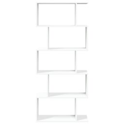 Berkfield Home Room Divider Bookcase 5-Tier White 70x24x161 cm Engineered Wood - Size: 70 x 24 x 161 cm - thumbnail 5