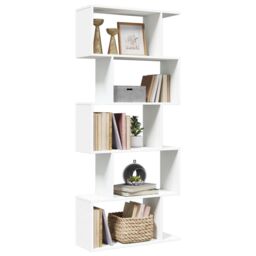 Berkfield Home Room Divider Bookcase 5-Tier White 70x24x161 cm Engineered Wood - Size: 70 x 24 x 161 cm