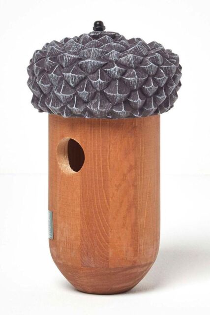 Homescapes Real Wood Acorn Bird Box in Brown - image 1