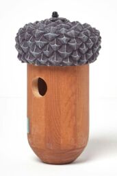 Homescapes Real Wood Acorn Bird Box in Brown - thumbnail 1