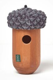 Homescapes Real Wood Acorn Bird Box in Brown - thumbnail 4