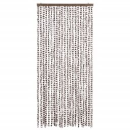 Berkfield Home Insect Curtain Taupe & White 90x220 cm Chenille - thumbnail 3