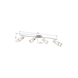 Netlighting Roy Ceiling Spotlight Bar Chrome Satined Glass Shade 4x E14 in Grey - thumbnail 3