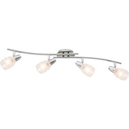 Netlighting Roy Ceiling Spotlight Bar Chrome Satined Glass Shade 4x E14 in Grey - thumbnail 2