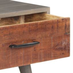 Berkfield Home Beautiful Coffee Table Grey 100x60x40 cm Solid Rough Mango Wood - Size: 100 x 60 x 40 cm - thumbnail 5