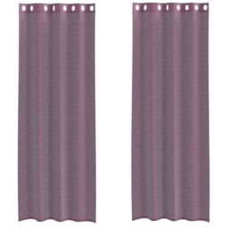 Berkfield Home Voile Curtains with Grommets 2 pcs Purple 140x300 cm - thumbnail 2