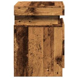 Berkfield Home Stylish Bedside Cabinets with LED 2 pcs Old Wood 35x39x55 cm Engi in Brown - Size: 35 x 39 x 55 cm - thumbnail 8