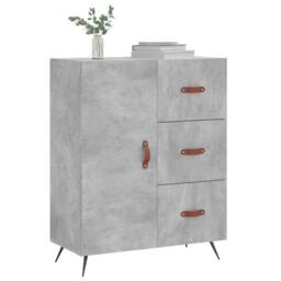 Berkfield Home Sideboard Concrete Grey 69.5x34x90 cm Engineered Wood - thumbnail 1