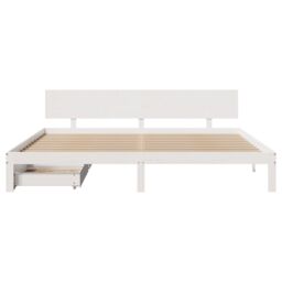 Berkfield Home Bed Frame with Drawers without Mattress White 200x200 cm - thumbnail 4