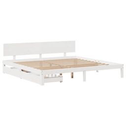 Berkfield Home Bed Frame with Drawers without Mattress White 200x200 cm - thumbnail 3