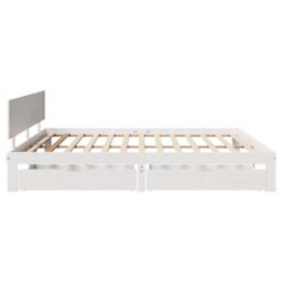 Berkfield Home Bed Frame with Drawers without Mattress White 200x200 cm - thumbnail 5