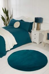 The Linen Consultancy TLC 5 Star Hotel Concept Luxury Faux Fur Teal Rug - Size: 120 cm x 170 cm - thumbnail 3