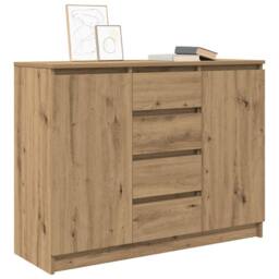 Berkfield Home Sideboard with Drawers Artisan Oak 100.5x35x76 cm Engineered Wood in Brown - thumbnail 4