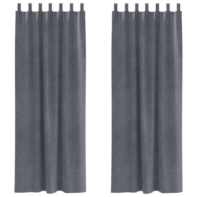 Berkfield Home Blackout Curtains with Hanging Loops 2 pcs Super Light Grey Velvet - image 1