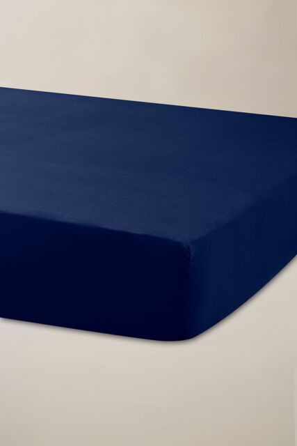 Ted Baker 'TB Plain Dye' Cotton Sateen Fitted Sheet in Navy - Size: Single - image 1