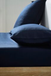 Ted Baker 'TB Plain Dye' Cotton Sateen Fitted Sheet in Navy - Size: Single - thumbnail 2