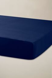 Ted Baker 'TB Plain Dye' Cotton Sateen Fitted Sheet in Navy - Size: Single - thumbnail 1