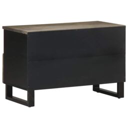 Berkfield Home TV Cabinet Black 70x33x46 cm Solid Wood Mango - Size: 70 x 33 x 46 cm - thumbnail 5