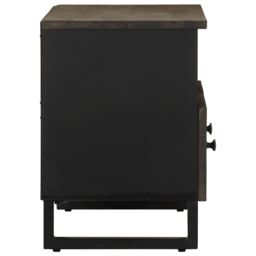 Berkfield Home TV Cabinet Black 70x33x46 cm Solid Wood Mango - Size: 70 x 33 x 46 cm - thumbnail 4