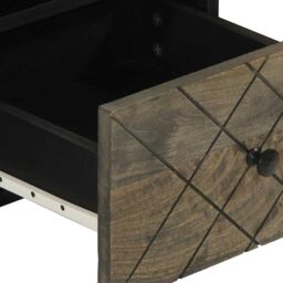 Berkfield Home TV Cabinet Black 70x33x46 cm Solid Wood Mango - Size: 70 x 33 x 46 cm - thumbnail 7