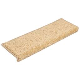 Berkfield Home Carpet Stair Treads 15 pcs 65x21x4 cm Brown in Light Sand - Size: Medium - thumbnail 3