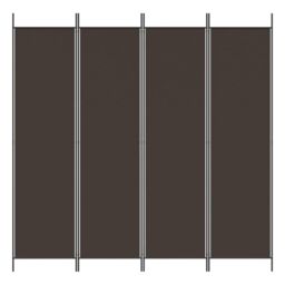 Berkfield Home 4-Panel Room Divider Brown 200x200 cm Fabric - thumbnail 3