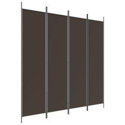 Berkfield Home 4-Panel Room Divider Brown 200x200 cm Fabric - thumbnail 2