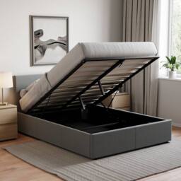 HD Designs Vida Designs Veronica Double Ottoman Bed in Light Grey - thumbnail 4