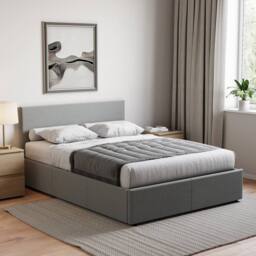 HD Designs Vida Designs Veronica Double Ottoman Bed in Light Grey - thumbnail 1