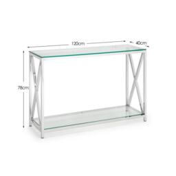 Cheshire Monaco Console Table in Glass & Silver - thumbnail 4