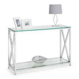 Cheshire Monaco Console Table in Glass & Silver - thumbnail 2