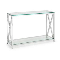Cheshire Monaco Console Table in Glass & Silver - thumbnail 1