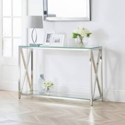 Cheshire Monaco Console Table in Glass & Silver - thumbnail 3