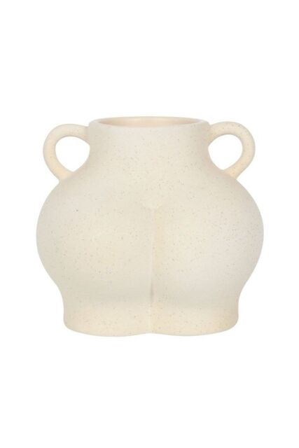 KDMD Cream Speckle Bum Plant Pot in White - image 1