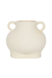 KDMD Cream Speckle Bum Plant Pot in White - thumbnail 3