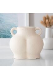 KDMD Cream Speckle Bum Plant Pot in White - thumbnail 5