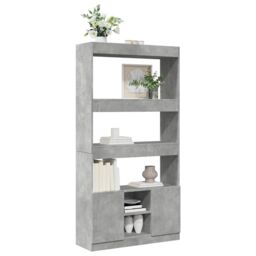 Berkfield Home Highboard¬†Concrete Grey 92x33x180 cm Engineered Wood - Size: 92 x 33 x 180 cm - thumbnail 4