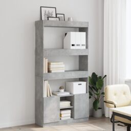 Berkfield Home Highboard¬†Concrete Grey 92x33x180 cm Engineered Wood - Size: 92 x 33 x 180 cm - thumbnail 3