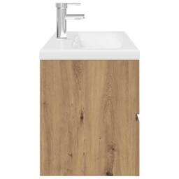 Berkfield Home Sink Cabinet with Built-in Basin & Faucet Artisan Oak in Brown - thumbnail 7