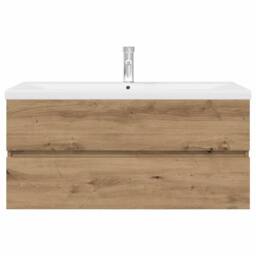 Berkfield Home Sink Cabinet with Built-in Basin & Faucet Artisan Oak in Brown - thumbnail 6