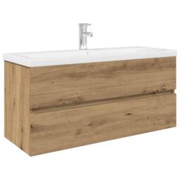 Berkfield Home Sink Cabinet with Built-in Basin & Faucet Artisan Oak in Brown - thumbnail 1