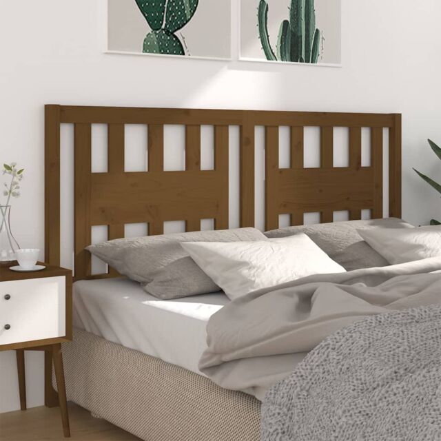 Berkfield Home Headboard Honey Brown 126x4x100 cm Solid Wood Pine - Size: 126 x 4 x 100 cm - image 1
