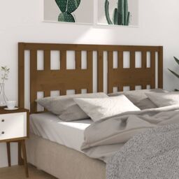 Berkfield Home Headboard Honey Brown 126x4x100 cm Solid Wood Pine - Size: 126 x 4 x 100 cm - thumbnail 1