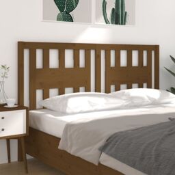 Berkfield Home Headboard Honey Brown 126x4x100 cm Solid Wood Pine - Size: 126 x 4 x 100 cm - thumbnail 4